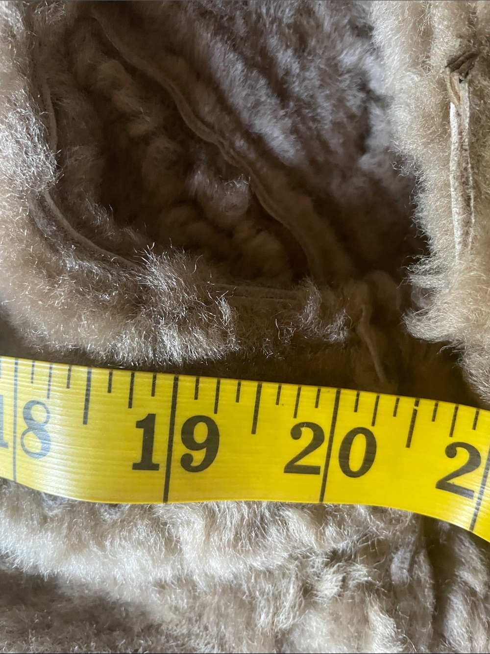 Genuine Sheepskin Warehouse Vintage Taupe Teddy Shearling Square Button Jacket - Picture 10 of 10